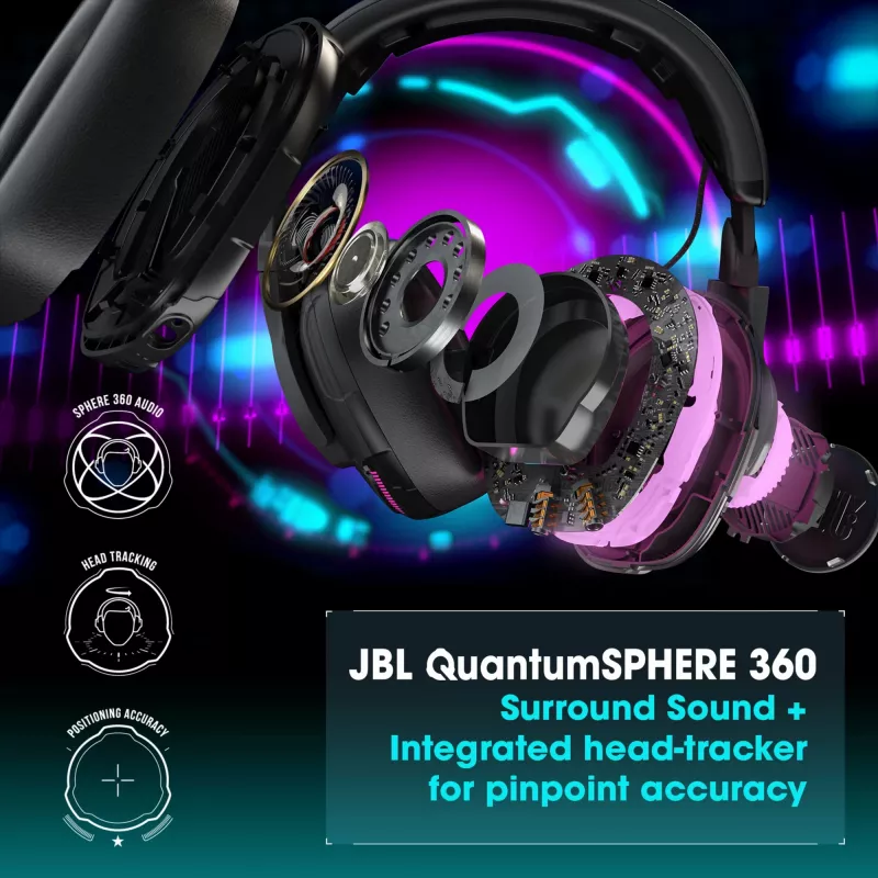 JBL Quantum One Czarny, przewodowy, gamingowy, 20 - 20000 Hz, 526 g, słuchawki, czarny
