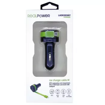 Ładowarka do urządzeń mobilnych RealPower 257635 Uniwersalna Czarno-zielona