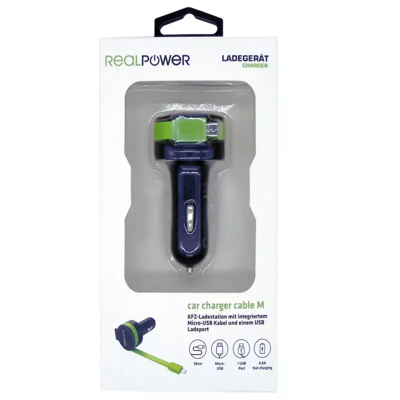 Ładowarka do urządzeń mobilnych RealPower 257635 Uniwersalna Czarno-zielona