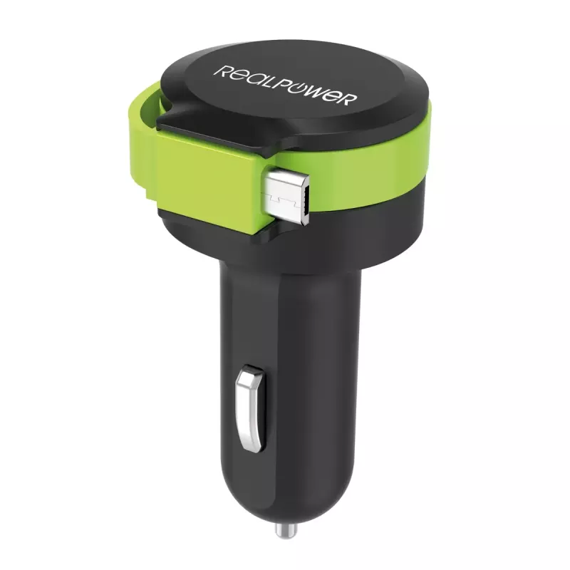 Ładowarka do urządzeń mobilnych RealPower 257635 Uniwersalna Czarno-zielona