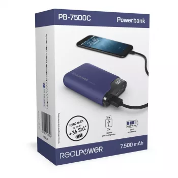 Przenośna bateria RealPower PB-7500C 7500 mAh