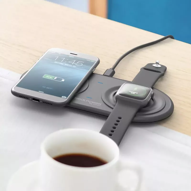 RealPower ChargeAIR Duo Smartphone Smartwatch Czarny USB Indoor Charger