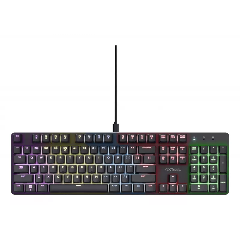 Gaming klawiatura Trust GXT 871 Zora Mechaniczna USB RGB Czarna