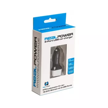 Ładowarka do urządzeń mobilnych RealPower 176635 uniwersalna czarna srebrna