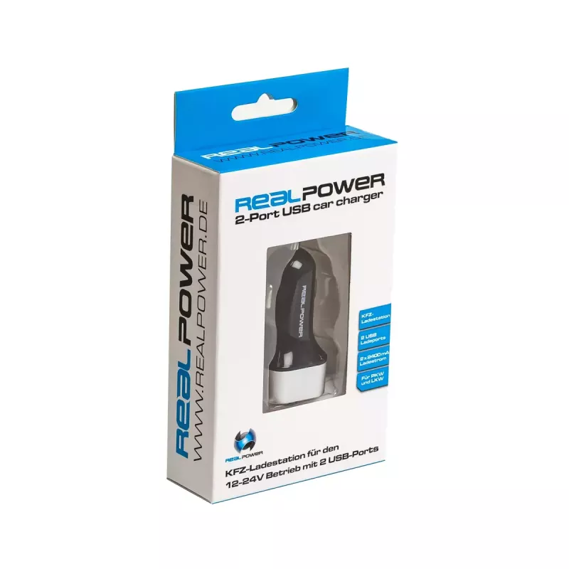 Ładowarka do urządzeń mobilnych RealPower 176635 uniwersalna czarna srebrna