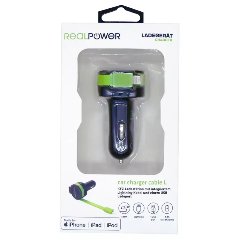 Ładowarka do urządzeń mobilnych RealPower 257637 Uniwersalna Czarna Zielona