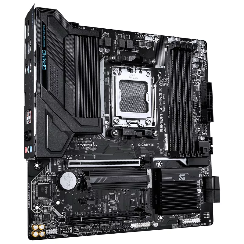 Płyta główna GIGABYTE B840M GAMING X WIFI6E - procesory AMD Ryzen 9000, VRM 8+2+2 fazy, do 8200 MHz DDR5 (O.C), 2x PCIe 4.0 M.2, Wi-Fi 6E, LAN 2.5GbE, USB 3.2 Gen 1