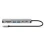 Stacja dokująca / hub Manhattan USB-C z czytnikiem kart, porty (5 szt.): HDMI, USB-A (2 szt.) i USB-C (2 szt.), z Power Delivery (PD) 100 W – wymaga zewnętrznej ładowarki USB-C (brak w zestawie). Zasilana przez USB (bez zewnętrznego zasilacza), gdy PD nie jest używane