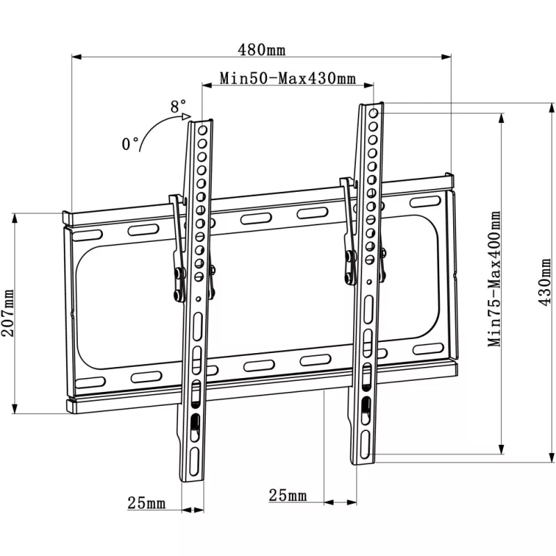 Uchwyt/stojak TV Techly ICA-PLB 261M 142,2 cm (56 cali) czarny