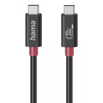 Kabel Hama USB-C, e-marker, USB4 Gen4, 80 Gbit/s, 5 A, 240 W, 1,00 m