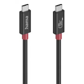Kabel Hama USB-C, e-marker, USB4 Gen4, 80 Gbit/s, 5 A, 240 W, 1,00 m