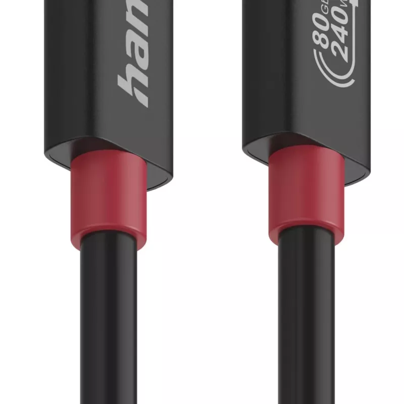 Kabel Hama USB-C, e-marker, USB4 Gen4, 80 Gbit/s, 5 A, 240 W, 1,00 m