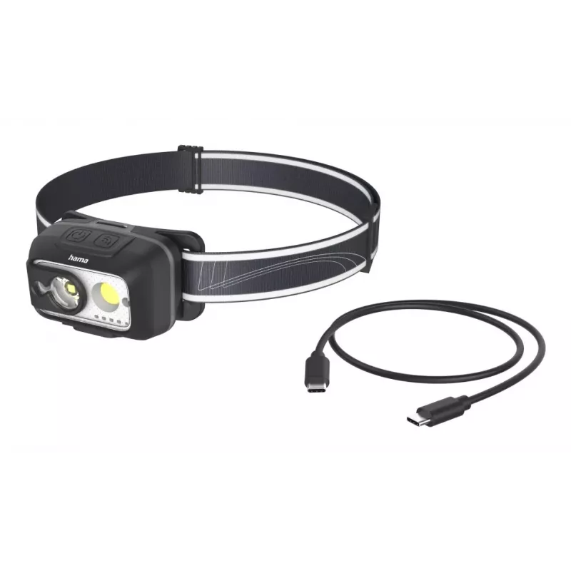 Hama HL500-C Czarna, Szara Opaska na głowę Latarka czołowa LED