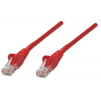 Intellinet sieciowy kabel krosowy, kat. 6, 1 m, czerwony, CCA, U/UTP, PVC, RJ45, pozłacane styki, bez zaczepów, osłona, dożywotnia gwarancja