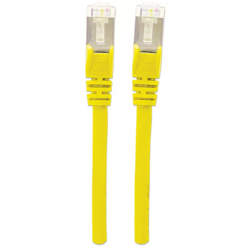 Kabel krosowy Intellinet Network Patch, kat. 6, 15 m, żółty, miedź, S/FTP, LSOH/LSZH, PVC, RJ45, pozłacane styki, bezzaczepowy, osłonka, dożywotnia gwarancja