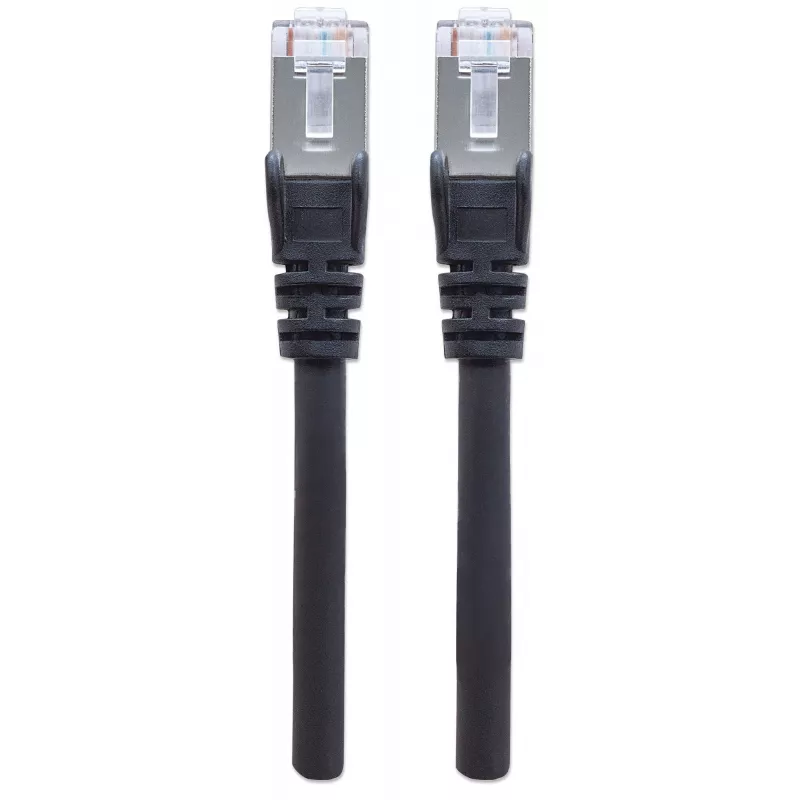 Kabel sieciowy Intellinet, kat. 6, 2 m, czarny, miedziany, S/FTP, LSOH / LSZH, PVC, RJ45, pozłacane styki, snagless, osłona, dożywotnia gwarancja
