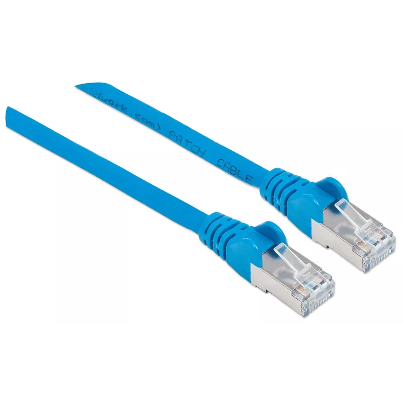 Intellinet sieciowy kabel krosowy, kat. 6, 10 m, niebieski, miedziany, S/FTP, LSOH / LSZH, PVC, RJ45, pozłacane styki, bez zaczepów, z osłoną, gwarancja dożywotnia