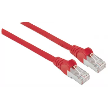 Intellinet sieciowy Patch kabel, Cat6A, 1m, czerwony, miedź, S/FTP, LSOH / LSZH, PVC, RJ45, pozłacane styki, bezzaczepowy, osłonka, dożywotnia gwarancja