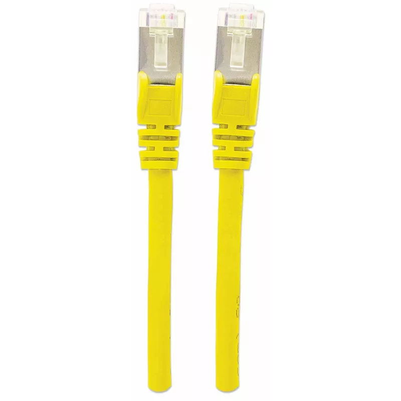 Intellinet sieciowy Patch kabel, kabel Cat7 / wtyki Cat6A, 0,25m, żółty, miedź, S/FTP, LSOH / LSZH, PVC, RJ45, pozłacane styki, bezzaczepowy, osłonięty, dożywotnia gwarancja