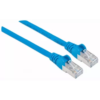 Intellinet Kabel krosowy sieciowy, Cat7 Kabel/Cat6A Wtyki, 0,5 m, Niebieski, Miedź, S/FTP, LSOH/LSZH, PVC, RJ45, Pozłacane styki, Bez zaczepów, Osłonięty, Dożywotnia gwarancja