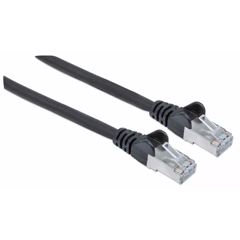 Intellinet sieciowy kabel krosowy, kabel Cat7 / wtyki Cat6A, 7,5 m, czarny, miedź, S/FTP, LS0H / LSZH, PVC, RJ45, pozłacane styki, bezzaczepowy, osłonięty, dożywotnia gwarancja