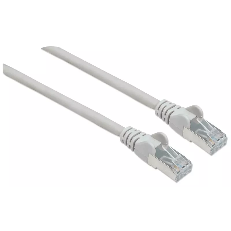 Intellinet sieciowy Patch kabel, kabel Cat7/wtyki Cat6A, 7,5 m, szary, miedź, S/FTP, LSOH / LSZH, PVC, RJ45, pozłacane styki, bez zaczepów, osłona, dożywotnia gwarancja