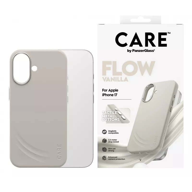 Cover PanzerGlass CARE by ® Feature FLOW Case Vanilla z MagSafe do iPhone 17