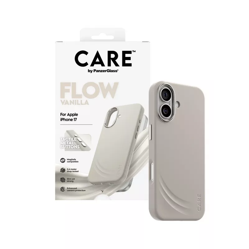 Cover PanzerGlass CARE by ® Feature FLOW Case Vanilla z MagSafe do iPhone 17