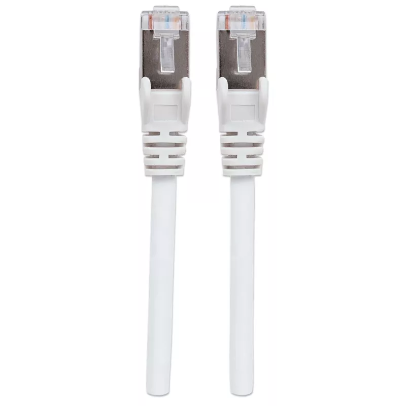Kabel krosowy sieciowy Intellinet, Kat.6, 7,5 m, biały, miedź, S/FTP, LSOH/LSZH, PVC, RJ45, pozłacane styki, zabezpieczenie przed zaczepianiem, osłona, dożywotnia gwarancja