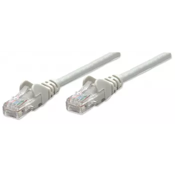 Intellinet Network kabel krosowy, Cat6, 7,5 m, Szary, CCA, U/UTP, PVC, RJ45, Złocone Styki, Snagless, Booted, Dożywotnia Gwarancja