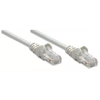 Intellinet Network kabel krosowy, Cat6, 7,5 m, Szary, CCA, U/UTP, PVC, RJ45, Złocone Styki, Snagless, Booted, Dożywotnia Gwarancja