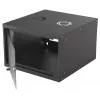 Szafa sieciowa 19 cali Intellinet do montażu na ścianie (Basic), 6U, głębokość 560 mm, czarna, płaski pakiet, maks. 50 kg, głębokość użytkowa 500 mm, szklane drzwi, stelaż, elementy do montażu na ścianie (np. wkręty i kołki) nie są dołączone