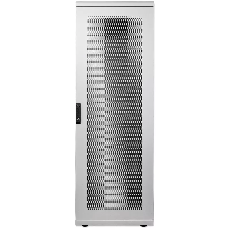 Intellinet Szafa serwerowa 19 cali – wolnostojąca, 42U, 600x1000mm (szerokość x głębokość), szara, zmontowana, maks. 1500kg, wielopunktowy zamek drzwi, jeden zamek na panel boczny, głębokość użytkowa od 123 do 773mm, IP20, stelaż, stal