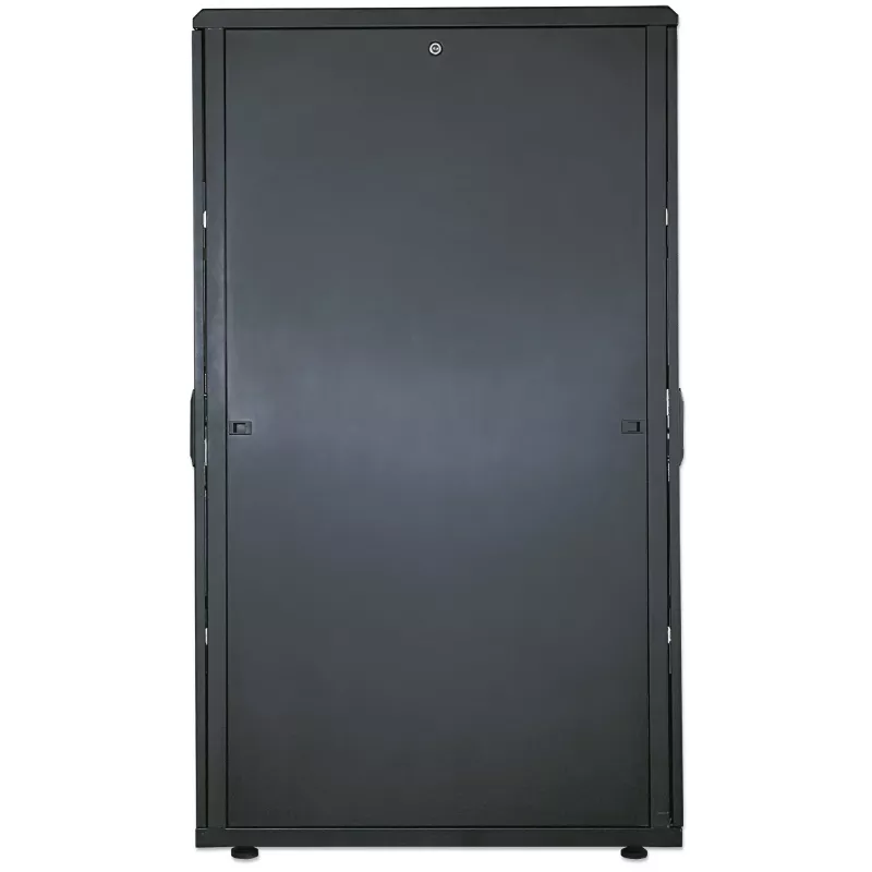 Szafa serwerowa 19-calowa Intellinet – wolnostojąca, 42U, 600x1000mm (szer. x gł.), czarna, Flatpack, maks. 1500 kg, wielopunktowy zamek drzwi, jedna blokada na panel boczny, głębokość użytkowa od 123 do 773 mm, IP20, szafa, stal
