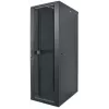 Intellinet 19-calowa szafa sieciowa - wolnostojąca, 42U, 800x800mm (szerokość x głębokość), czarna, w paczce płaskiej, maks. 1500 kg, zamek wielopunktowy drzwi, jedna blokada na panel boczny, głębokość użytkowa 123 do 573 mm, IP20, stelaż, stal