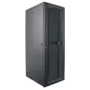 Intellinet 19-calowa szafa sieciowa - wolnostojąca, 42U, 800x800mm (szerokość x głębokość), czarna, w paczce płaskiej, maks. 1500 kg, zamek wielopunktowy drzwi, jedna blokada na panel boczny, głębokość użytkowa 123 do 573 mm, IP20, stelaż, stal