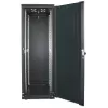 Intellinet 19-calowa szafa sieciowa - wolnostojąca, 42U, 800x800mm (szerokość x głębokość), czarna, w paczce płaskiej, maks. 1500 kg, zamek wielopunktowy drzwi, jedna blokada na panel boczny, głębokość użytkowa 123 do 573 mm, IP20, stelaż, stal