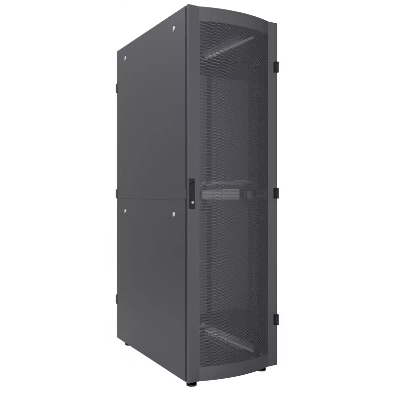 Intellinet Serwerownia wolnostojąca 19 cali - 42U, 600x1200mm (szer. x gł.), czarna, płaska paczka, maks. 1500 kg, wielopunktowy zamek drzwi, jeden zamek na panel boczny, głębokość użytkowa 123 do 973 mm, IP20, szafa rack, stal