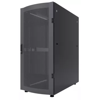 Intellinet 19-calowa szafa serwerowa - wolnostojąca, 36U, 600x1200mm (szer. x gł.), czarna, płaska paczka, maks. 1500 kg, wielopunktowy zamek drzwi, jeden zamek na panel boczny, głębokość użytkowa 123 do 973 mm, IP20, stojak, stal
