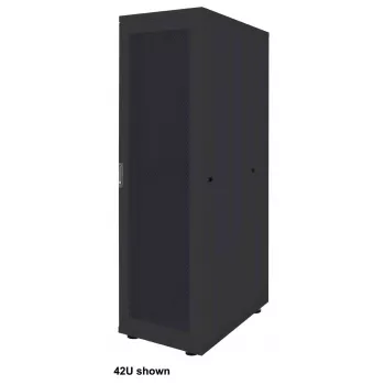 Intellinet 19-calowa szafa sieciowa - wolnostojąca (Basic), 36U, 600x1000 mm (szer. x głęb.), czarna, płaska paczka, maks. 600 kg, zamek drzwi jednopunktowy, jeden zamek na panel boczny, głębokość użytkowa od 123 do 773 mm, szafa rack, IP20, stal