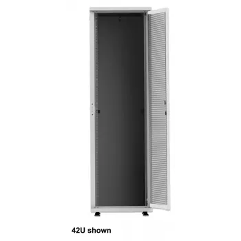 Intellinet Szafa sieciowa 19 cali - wolnostojąca (Basic), 42U, 600x1000mm (szer. x gł.), szara, płaska paczka, maks. 600kg, zamek drzwi jednopunktowy, jedna blokada na panel boczny, głębokość użytkowa od 123 do 773mm, stelaż, stopień ochrony IP20, stal