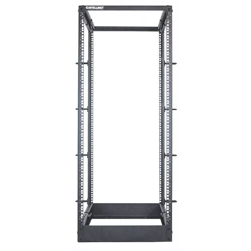 Intellinet 19-calowa szafa rack - otwarta rama (4-słupkowa), 26U, czarna, płaski pakiet, max 360 kg