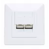 Intellinet 2-portowa ekranowana płyta czołowa Cat6a 10G RJ45 do montażu podtynkowego z ramką, STP, biały sygnałowy RAL9003