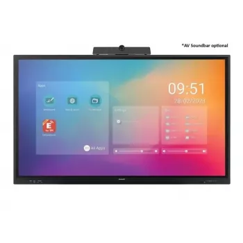 Sharp PN-LC862 Cyfrowy płaski panel informacyjny 2,18 m (86 cali) LCD Wi-Fi 450 cd/m² 4K Ultra HD Czarny Ekran dotykowy Wbudowany procesor Android 11 16/7