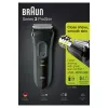Golarka Braun Series 3 Series 3000, golarka foliowa, czarna, 2 SensoFoil, LED, zasilanie, AC/akumulatorowa