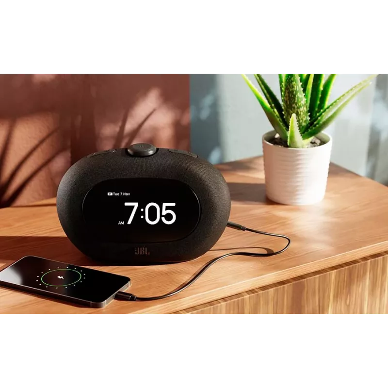 Radio zegarowe JBL HORIZON 3 — DAB/DAB+/FM, 5 W RMS, 65–20000 Hz, wyświetlacz LCD, głośność pokrętło, czarne