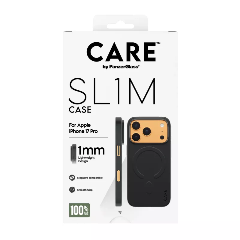 Ochronne etui na telefon PanzerGlass CARE™ SL1M z MagSafe do iPhone 17 Pro — czarne