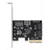 Wewnętrzny adapter SATA DELOCK 90890 — PCIe na 5× SATA (JMicron JMB585), niskoprofilowy, czarny