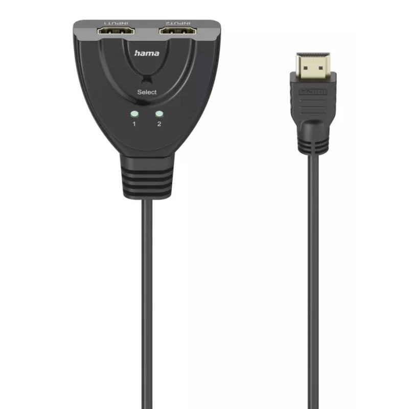 Hama 4K HDMI 2x1 Toggle Switch, 2x gniazda HDMI - 1x wtyk HDMI