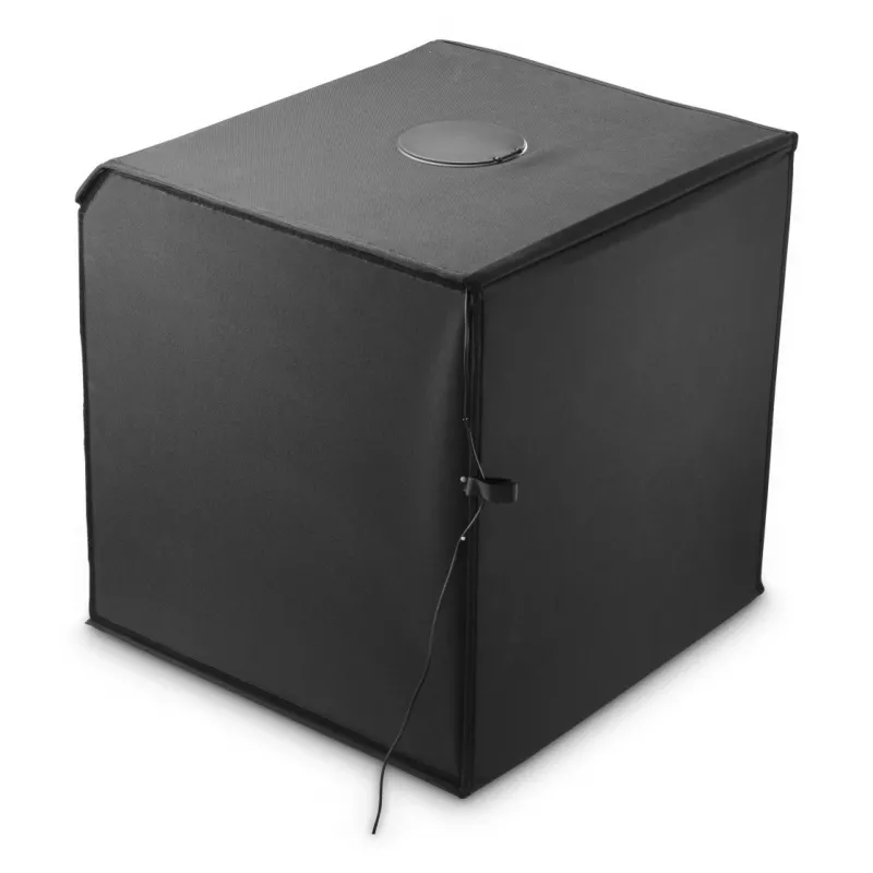 Mini studio fotograficzne HAMA składane pudełko z lampą pierścieniową LED 50×50 cm, model 00004664